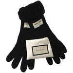 Gucci Women's Woven Gloves Decorated With Logo