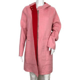 Desigual Women’s Wool Hooded Coat Lenzy Red Reversible Pink Sz 38, 42, 44