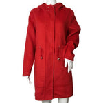 Desigual Women’s Wool Hooded Coat Lenzy Red Reversible Pink Sz 38, 42, 44