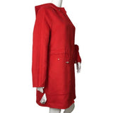 Desigual Women’s Wool Hooded Coat Lenzy Red Reversible Pink Sz 38, 42, 44