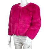 Central Park West Women’s Faux Fur Miami Chubbies Jacket Pink, Yellow, Blue