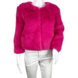 Central Park West Women’s Faux Fur Miami Chubbies Jacket Pink, Yellow, Blue