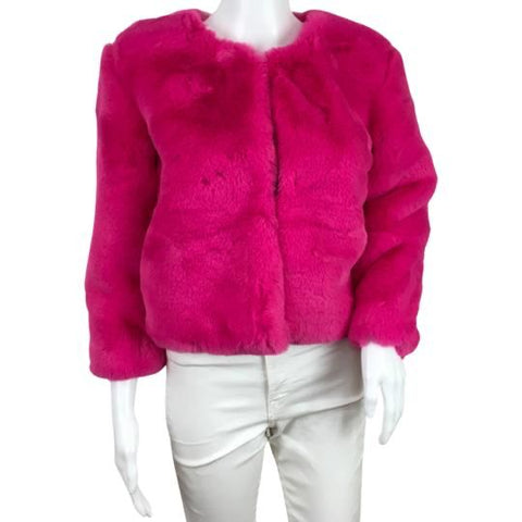 Central Park West Women’s Faux Fur Miami Chubbies Jacket Pink, Yellow, Blue