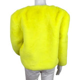 Central Park West Women’s Faux Fur Miami Chubbies Jacket Pink, Yellow, Blue