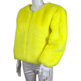 Central Park West Women’s Faux Fur Miami Chubbies Jacket Pink, Yellow, Blue