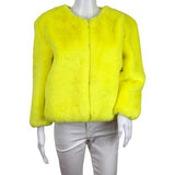 Central Park West Women’s Faux Fur Miami Chubbies Jacket Pink, Yellow, Blue