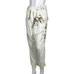 Desigual Women Jogger Pants Ivory Multicolor Size 34 Casual