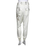 Desigual Women Jogger Pants Ivory Multicolor Size 34 Casual