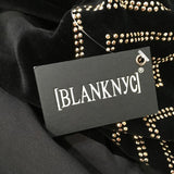 BLANKNYC Women’s Jacket Gold Stud Details Black Sz S