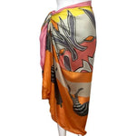 Desigual Women's Scarf Zebra Daisy Orange Multicolor Sz OS