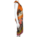 Desigual Women's Scarf Zebra Daisy Orange Multicolor Sz OS