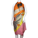 Desigual Women's Scarf Zebra Daisy Orange Multicolor Sz OS