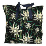 Diane Von Furstenberg Women's Nylon Tote Bag Stamped Floral Black In Harlow Black Sz 13x13cm