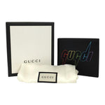 Gucci Men's Bifold Wallet Graphic Embosse Blade Logo Embroidery Sz S Black