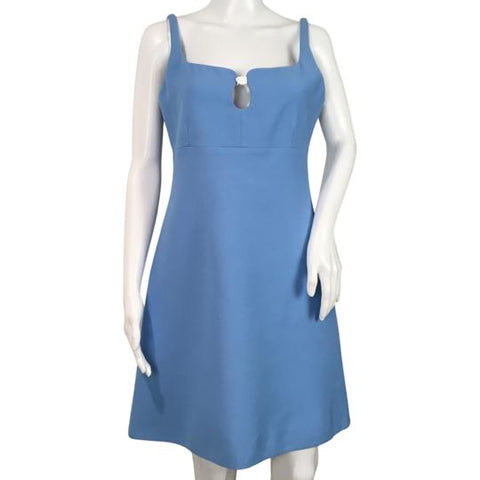 Gucci Women's Dress Cady Crepe Wool Silk Clear Blue Sky Sz 42