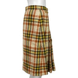 Gucci Women's Check Wool Skirt With Horsebits Multicolor Blend Sz 42 DM