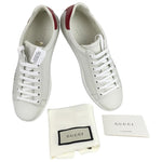 Gucci Women's Sneakers Ace Orgasmique White Hibiscus Red Sz 38.5