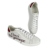 Gucci Women's Sneakers Ace Orgasmique White Hibiscus Red Sz 38.5